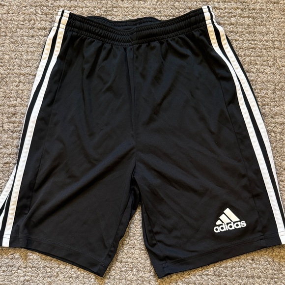 Adidas  Black and White Striped Athletic Shorts - Picture 1 of 3